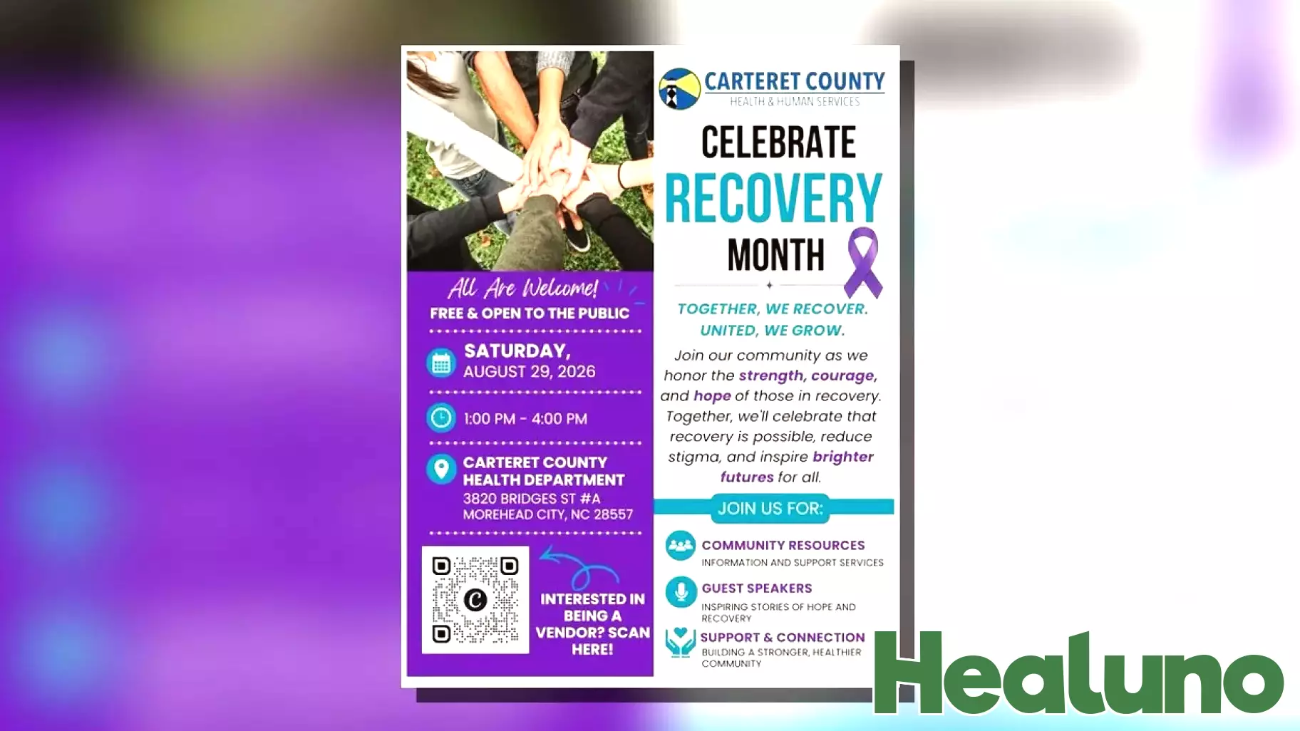 Carteret County Health Department to host free Recovery Month event